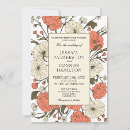 Vintage Wedding Art Nouveau Floral Einladung