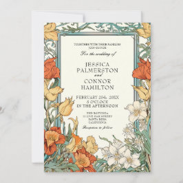 Vintage Wedding Art Nouveau Floral Einladung