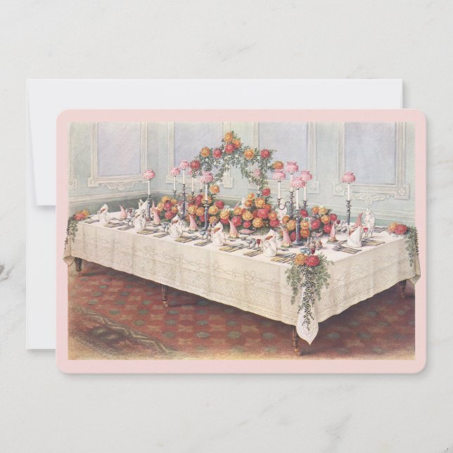 Vintage Wedding Bankett Tisch Einladung (Vorderseite)