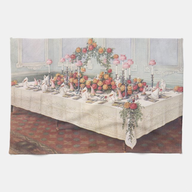 Vintage Wedding Bankett Tisch Geschirrtuch (Horizontal)