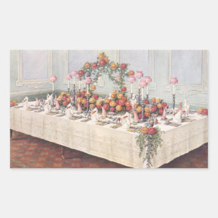 Vintage Wedding Bankett Tisch Rechteckiger Aufkleber