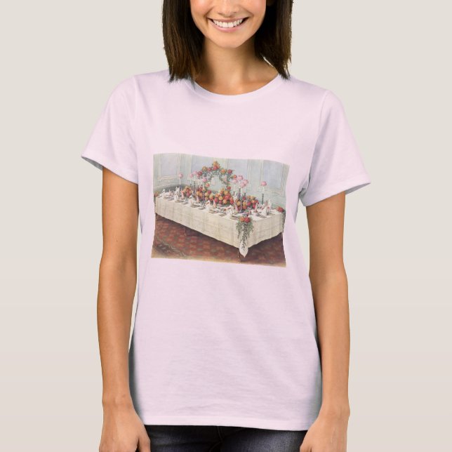 Vintage Wedding Bankett Tisch T-Shirt (Vorderseite)