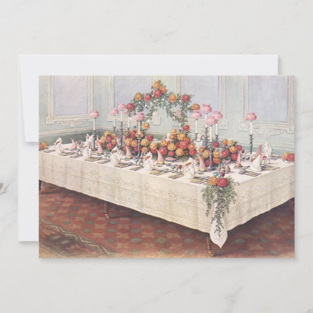Vintage Wedding Banketträume Einladung (Vorderseite)