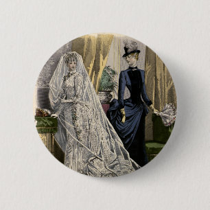 Vintage Wedding Bridal Portrait, Viktorianisch Bri Button