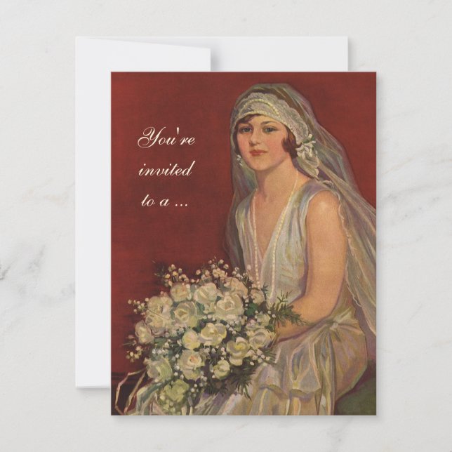 Vintage Wedding Bride, Brautparty Party Einladung (Vorderseite)