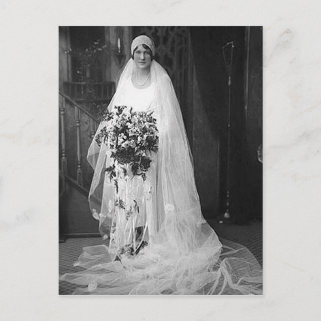 Vintage Wedding Bride Postkarte (Vorderseite)
