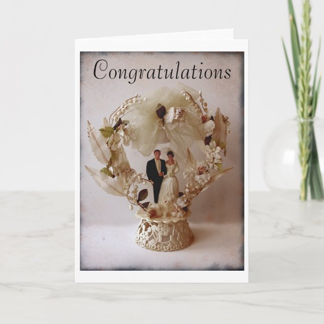 Vintage Wedding Cake Topper Grußkarte Karte (Vorderseite)