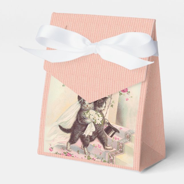 Vintage Wedding Cats Geschenkschachtel (Vorderseite)