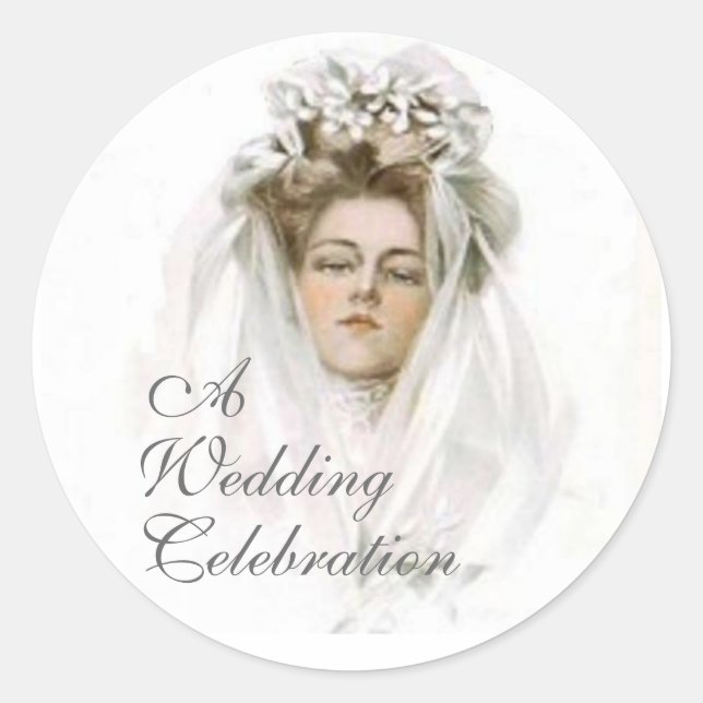 Vintage Wedding Celebration Sticker (Vorderseite)
