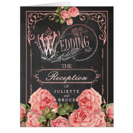 Vintage Wedding Chalkboard - Empfang Card