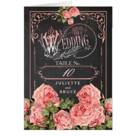 Vintage Wedding Chalkboard - Tischnummer Card