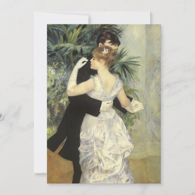 Vintage Wedding, City Dance by Renoir, Einladung (Vorderseite)