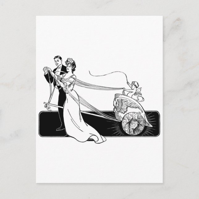 Vintage Wedding Couple Postkarte (Vorderseite)