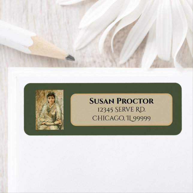 Vintage Wedding Day Bridge in Veil Rücksendeadress (Insitu)