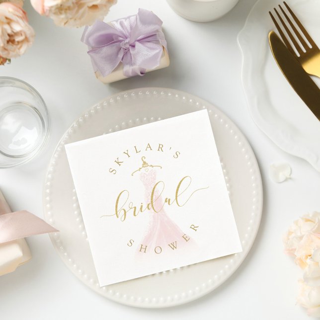 Vintage Wedding Dress Pink Brautparty Weiß Serviette (Von Creator hochgeladen)