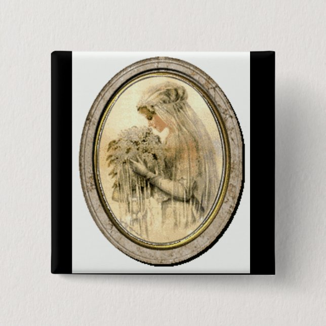 Vintage Wedding Dress Viktorianisch Bride Button / (Vorderseite)