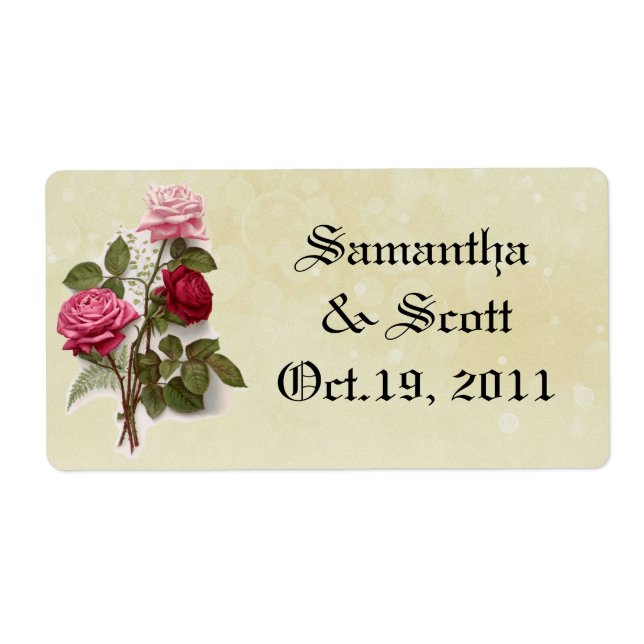 Vintage Wedding Favor Labels (Vorne)
