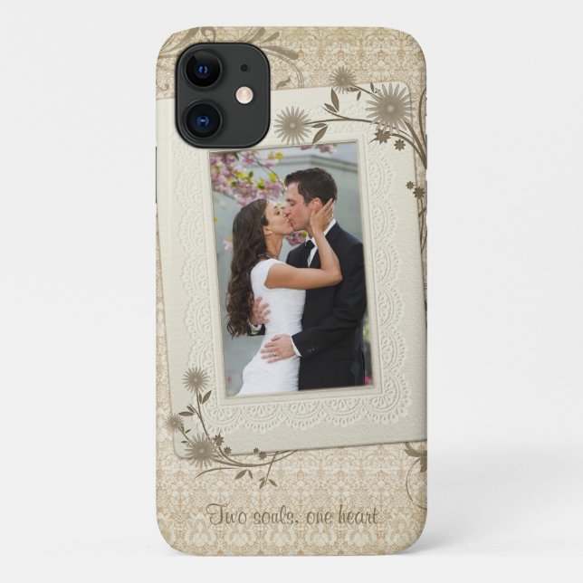 Vintage Wedding Foto Template Case-Mate iPhone Hülle (Rückseite)