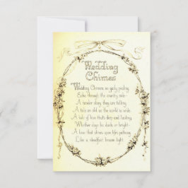 Vintage Wedding Gedicht, Hochzeit speichern das Da
