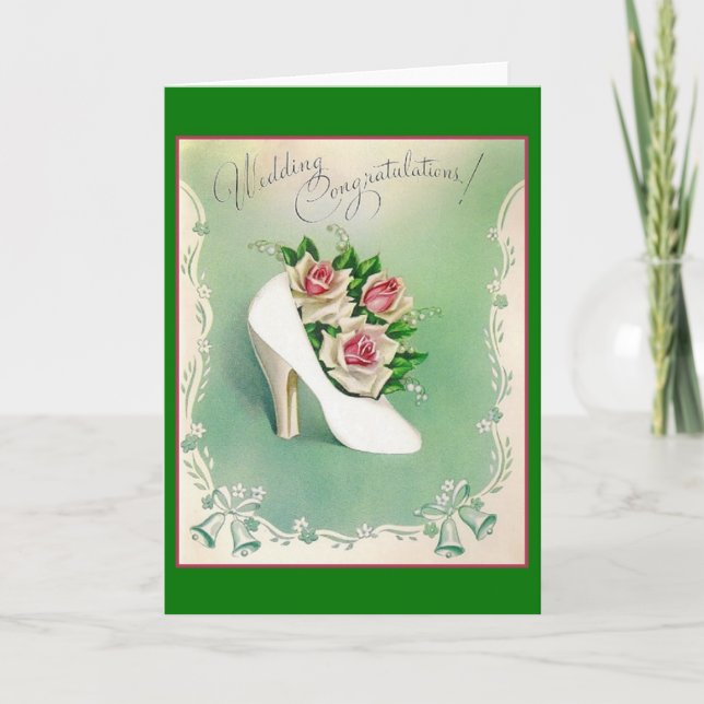 Vintage Wedding Glückwunschkarte Karte (Vorderseite)