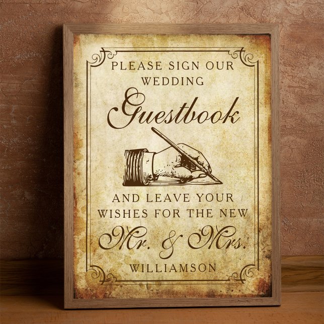 Vintage Wedding Guestbook Sign Poster (Von Creator hochgeladen)