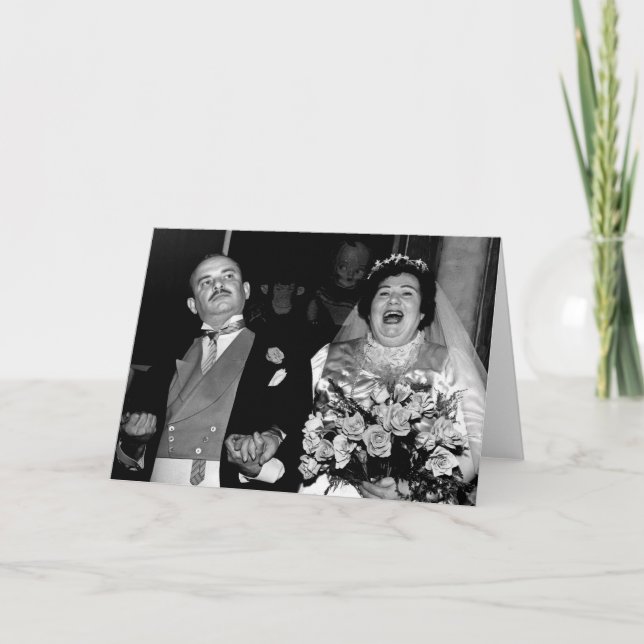 Vintage Wedding - Happy Couple Karte (Vorderseite)