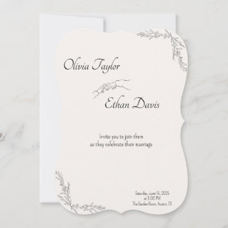 Vintage Wedding Invitation Classic Elegante, einfa