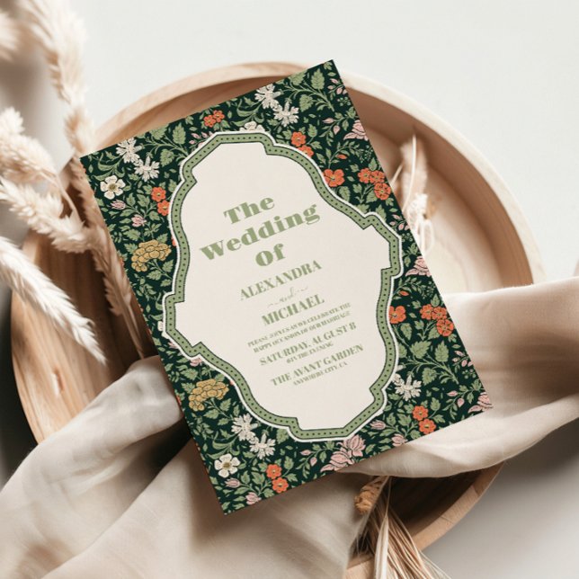 Vintage Wedding Invitation William Morris (Créateur téléchargé)