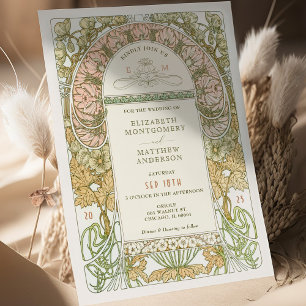 Vintage Wedding Invitations Art Nouveau par Mucha