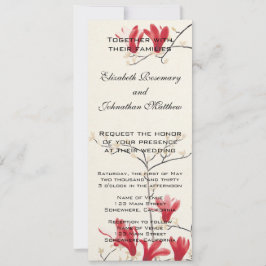 Vintage Wedding, japanischer Rosa Magnolia Tree Einladung