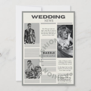 Vintage Wedding journal Invitation
