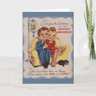 Vintage Wedding Jubiläumsgrüßkarte Karte