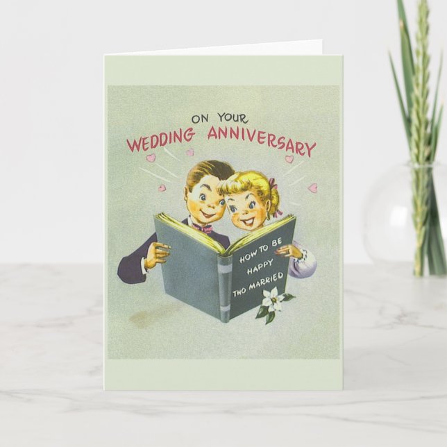 Vintage Wedding Jubiläumsgrüßkarte Karte (Vorderseite)