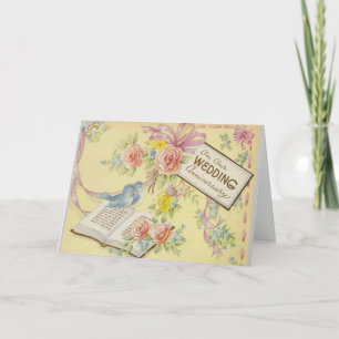 Vintage Wedding Jubiläumsgrüßkarte Karte