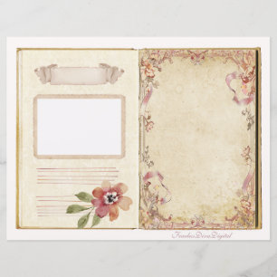 Vintage Wedding Junk Journal Scrapbook Seite 7 & 8