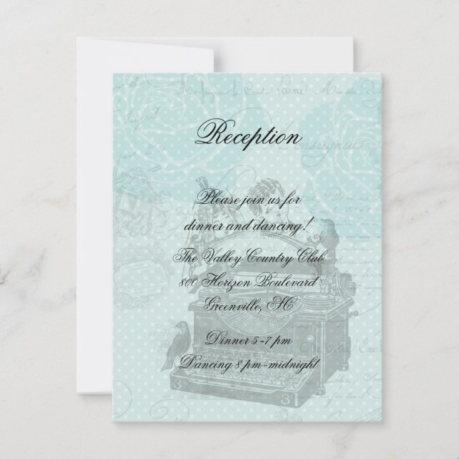Vintage Wedding Liebe Letters Empfang Card Einladung (Vorderseite)
