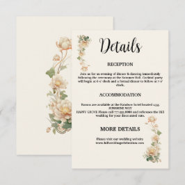 Vintage Wedding Lotus Blume Begleitkarte