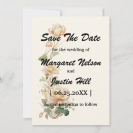 Vintage Wedding Lotus Blume Save The Date