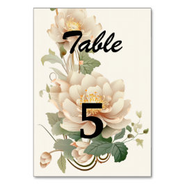 Vintage Wedding Lotus Blume Tischnummer