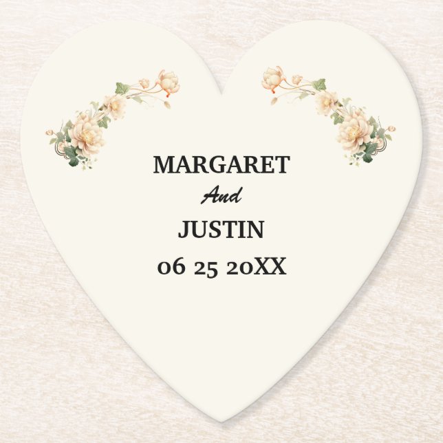 Vintage Wedding Lotus Blume Untersetzer (Vorderseite)