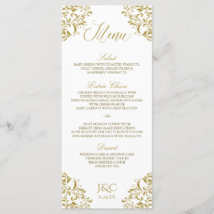 Vintage Wedding Menu Nadine (Gold) Menükarte