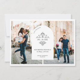 Vintage Wedding Monogram | 3 Photo Save the Date