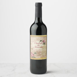 Vintage Wedding Personalisiert Wine Bottle Label Weinetikett