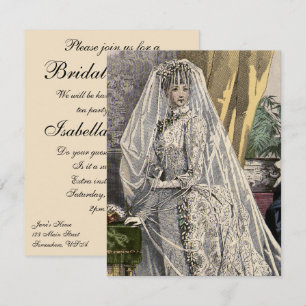 Vintage Wedding Portrait Brautparty Einladung