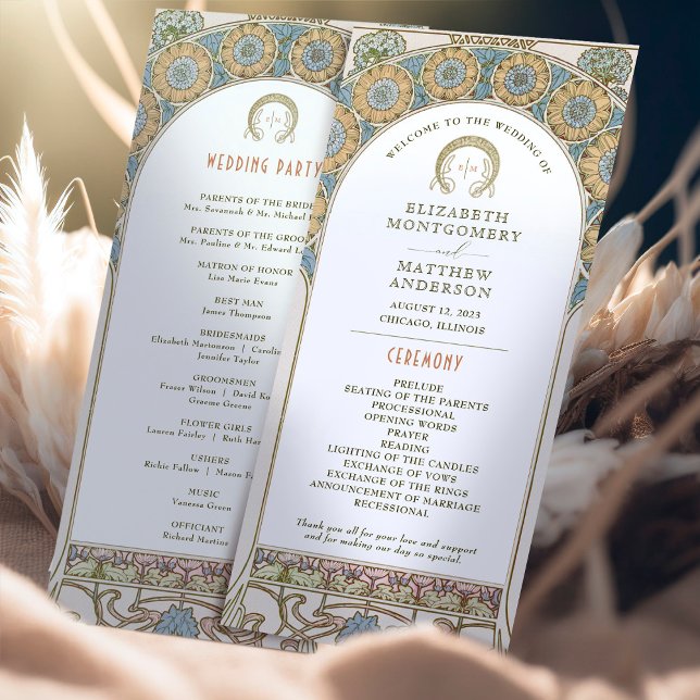 Vintage Wedding Programm Jugendstil von Mucha (Von Creator hochgeladen)