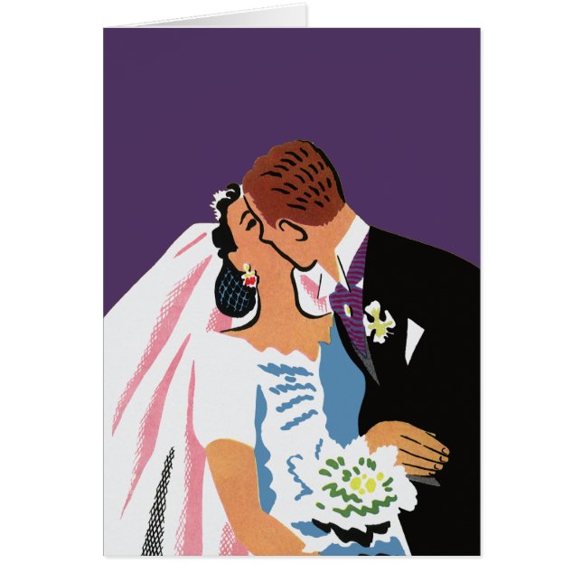 Vintage Wedding, Retro Bridge und Groom Kissing (Vorne)