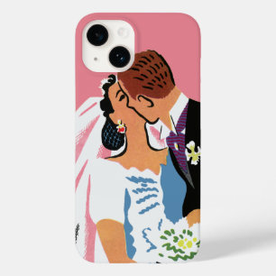 Vintage Wedding, Retro Bridge und Groom Kissing Case-Mate iPhone 14 Hülle