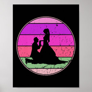 Vintage Wedding Retro Wedding Bride Groom Cuet Eve Poster