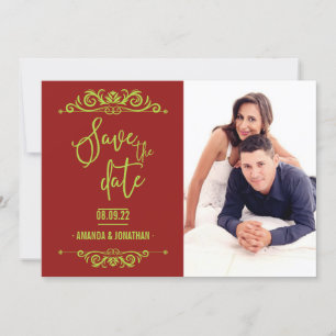 Vintage Wedding Save the Date personalisiertes Fot