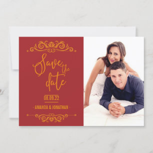 Vintage Wedding Save the Date personalisiertes Fot